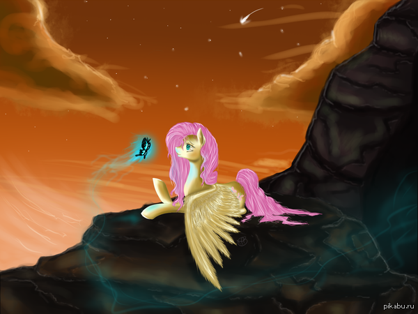Fluttershy evening  by sevenada