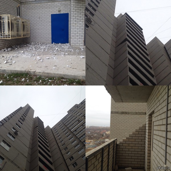 Последствия ветра, новостройка в Ростове-на-Дону. | Пикабу