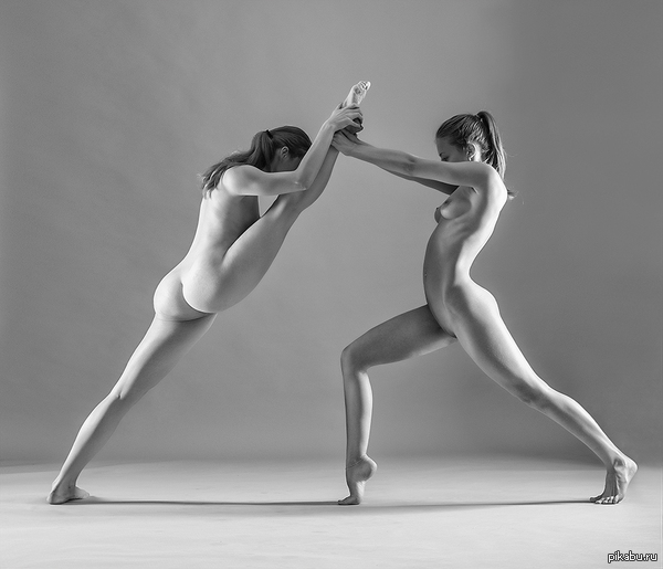 Entertaining gymnastics - NSFW, Gymnastics, Black and white photo, nude art, Erotic