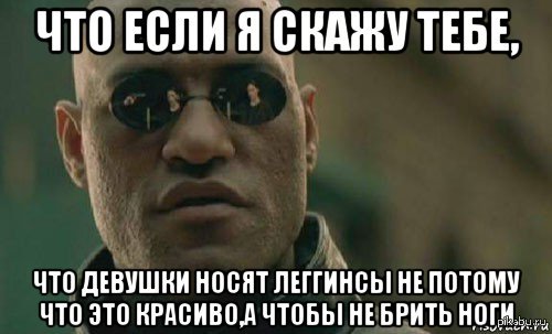 Немного леггинсов женских секретов - Леггинсы, Морфеус, Что если я скажу тебе