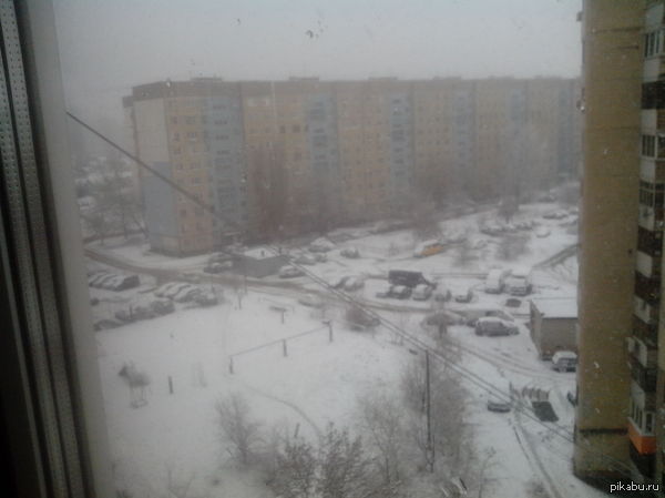 Saratov, April 20 7:14 am - My, Saratov, Spring, Winter, Snow