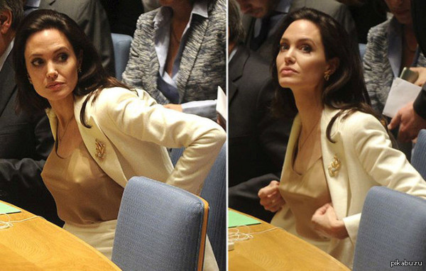 The Syrian Ambassador, after her speech, said the following words: “She is beautiful!” What exactly this phrase refers to is unknown) - NSFW, Angelina Jolie, UN