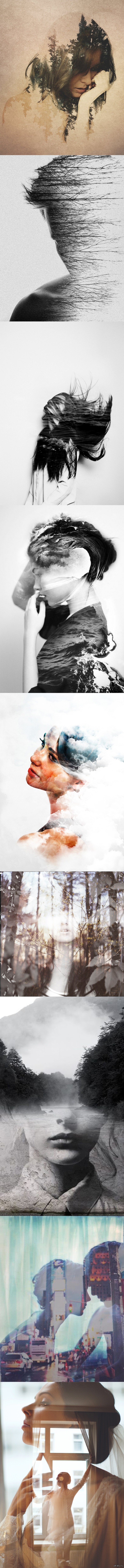 Вот вам ещё чутка фотошопа a la double exposure