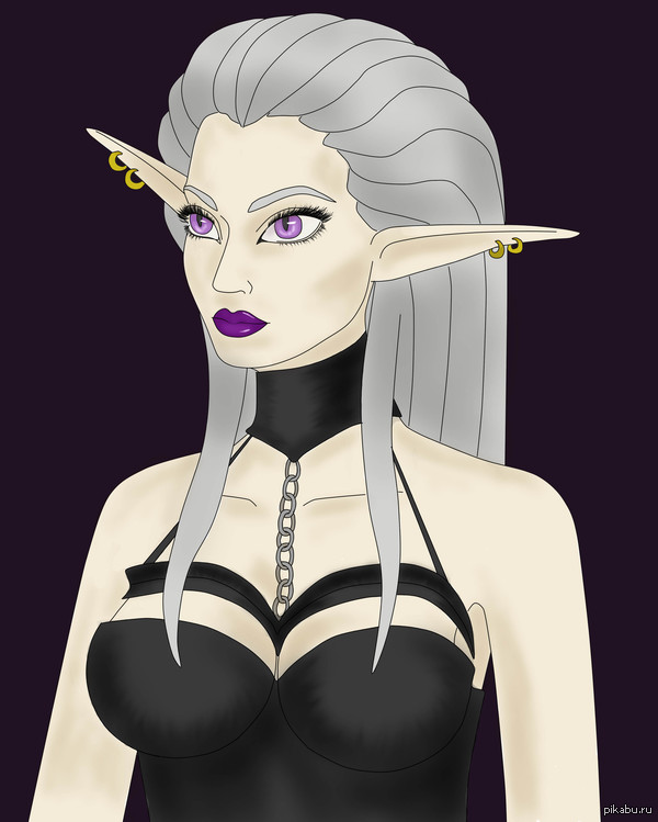 Dark Elf - My, Elves, Drawing, Fantasy, HOMM V