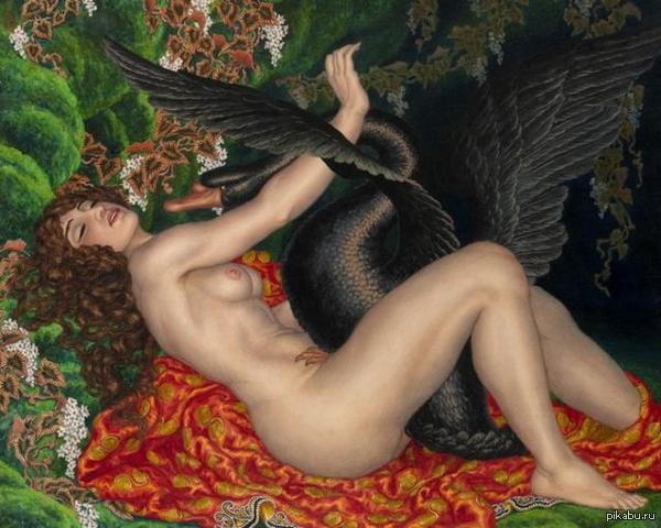 Black Swan - - NSFW, Painting, Leda and the Swan