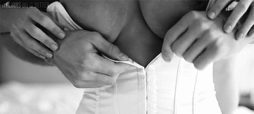 4 hands - NSFW, Strawberry, GIF, , Boobs, Black and white