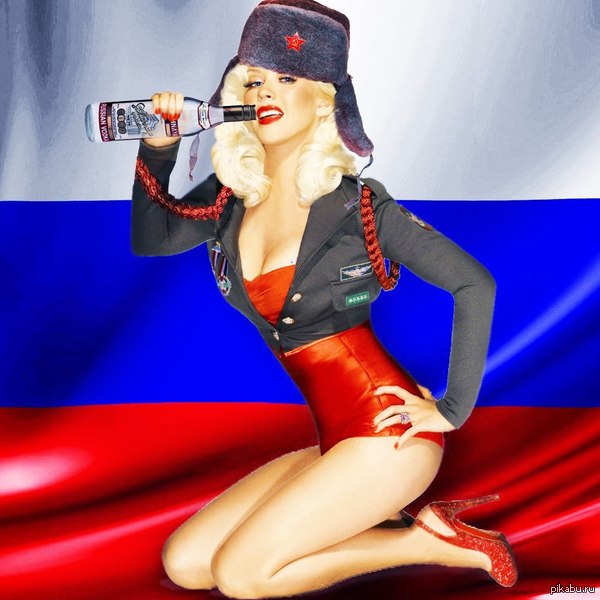Soviet Russia). - Beautiful girl, Russia, And in Soviet Russia, There was no sex in the USSR, Vodka, Hat with ear flaps