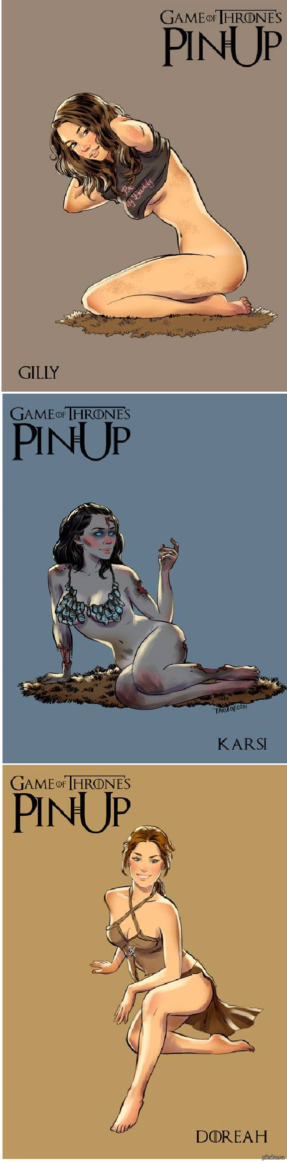 Some more pin up girls of Game of Thrones - NSFW, Andrey Tarusov, Game of Thrones, Game of thrones, Pin up, Art, Girls, , Longpost