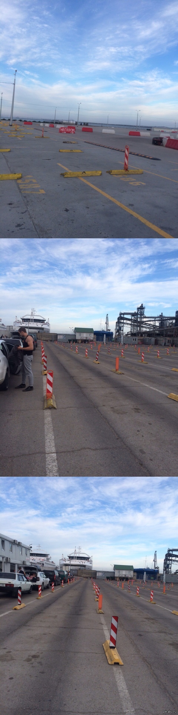 Пустая паромная переправа в Крым, 6 утра, сегодня. Либо не штормит, либо стадный инстинкт после высера ОЗЗП?...