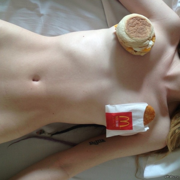 delicious - NSFW, Girls, Naked, Fast food, Hamburger, Hunger, Nudity