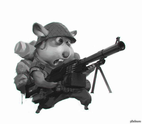 Неуправляемый хомяк с пулеметом!