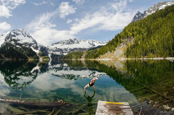 I would swim - Lake, The mountains, Reflection, Yab floated