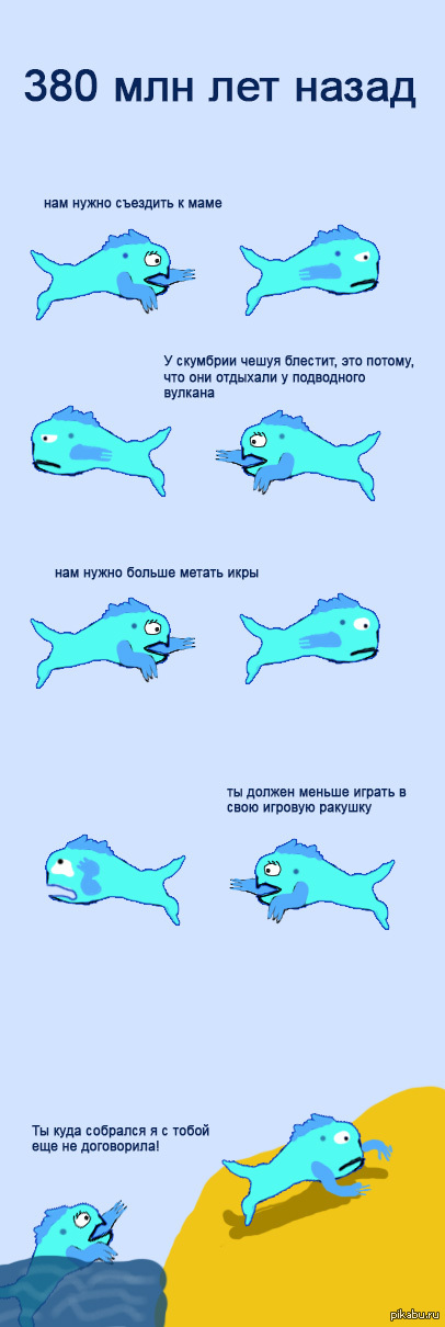 Почему беременные не договаривают шутки. Мем про эволюцию рыбы. Причины эволюции Мем рыбы. Комиксы Эволюция рыбы смешные. Комиксы про эволюцию рыбы.