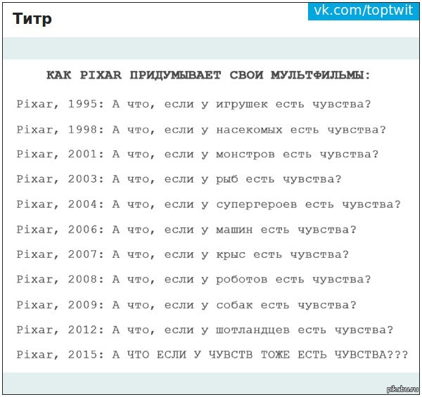 Есть ли чувства у бывшего. Pixar у мексиканцев есть чувства. Пиксар у игрушек есть чувства у чувств есть чувства. У программы есть чувства. Пиксар а что если у чувств есть чувства.