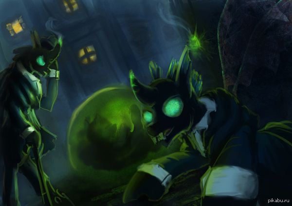 Changelings in Manehatten by Zolombo ..   ,     Thin Man'  XCOM.