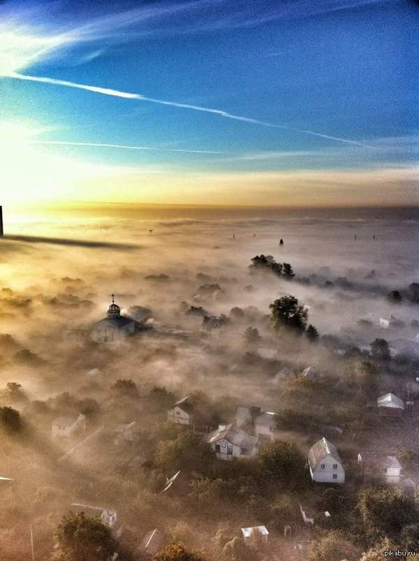 Рассвет над Осокорками (Киев)