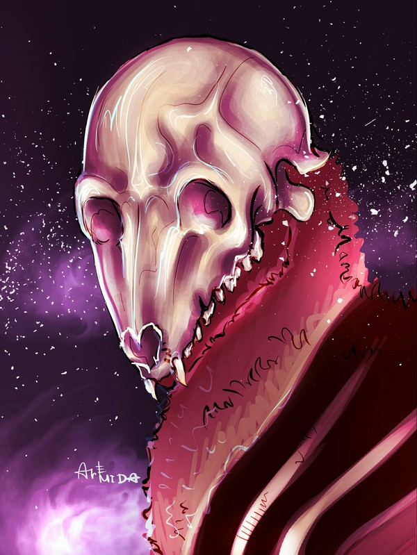 Request - My, Art, Drawing, Computer graphics, Digital, The beast, Fantasy, Scull