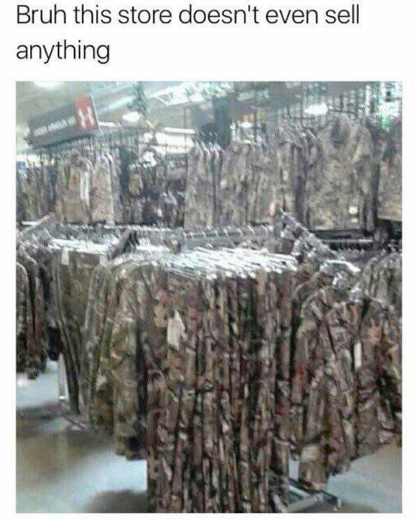 This store doesn't sell anything at all. - Score, Camouflage, Khaki