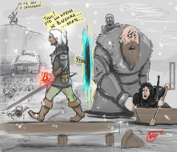Witcher in the world of Game of Thrones - Witcher, Game of Thrones, Comics, Suddenly, White walkers, Jon Snow, Portal