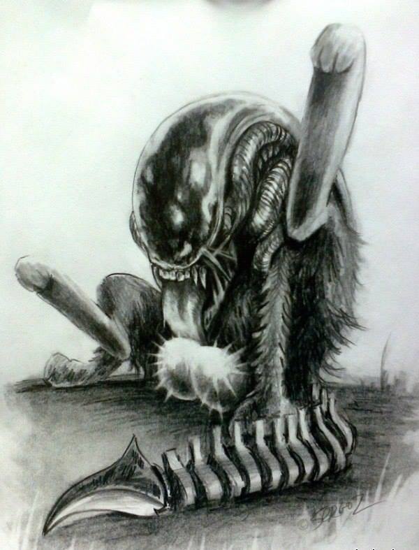 When a xenomorph has nothing to do - Stranger, Humor, Art, Painting