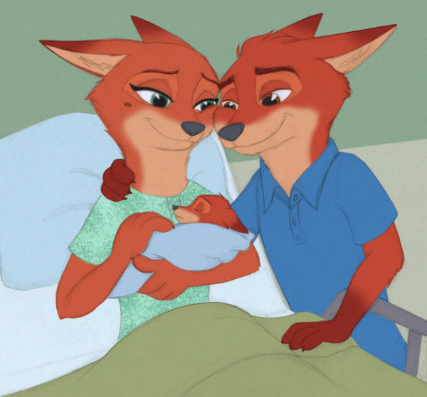 P.s Не бывает моментов обычных... - Zootopia, Зверополис, Mrs Wilde, Mr Wilde, Nick Wilde, Картинки, Длиннопост