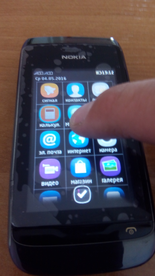 Crooked touch on Nokia 308 - My, , Sensor, Calibration, Touchscreen, Crooked hands