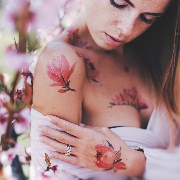 Delicate tattoos - Female, Flowers, Longpost, Women, Tattoo