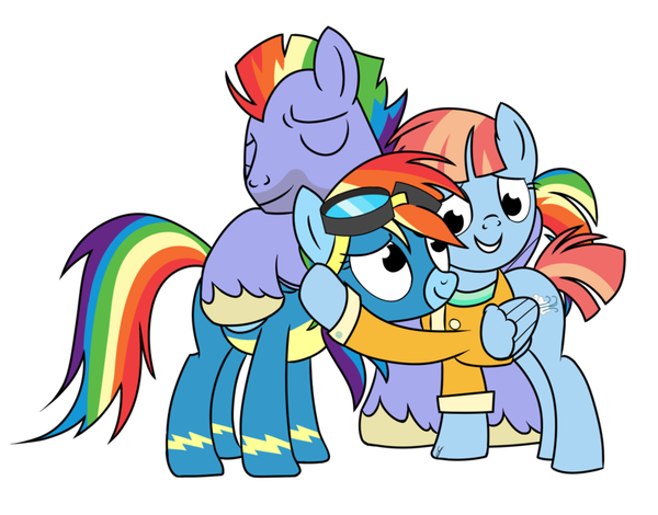 Rainbow's Family My Little Pony, Ponyart, Rainbow Dash, Bow Hothoof, Windy Whistles, MLP Season 7, 