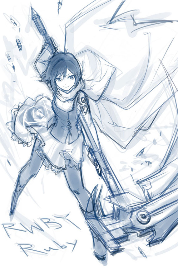 Sketches. - Ruby rose, RWBY, Longpost, Team RWBY, Yang xiao long