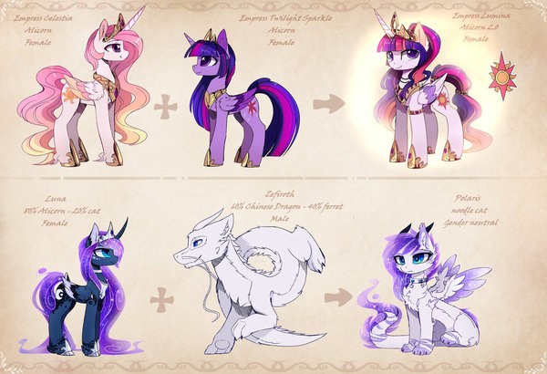 Fusion My Little Pony, Ponyart, Princess Celestia, Princess Luna, Twilight Sparkle,  , Zefiroth, Magnaluna