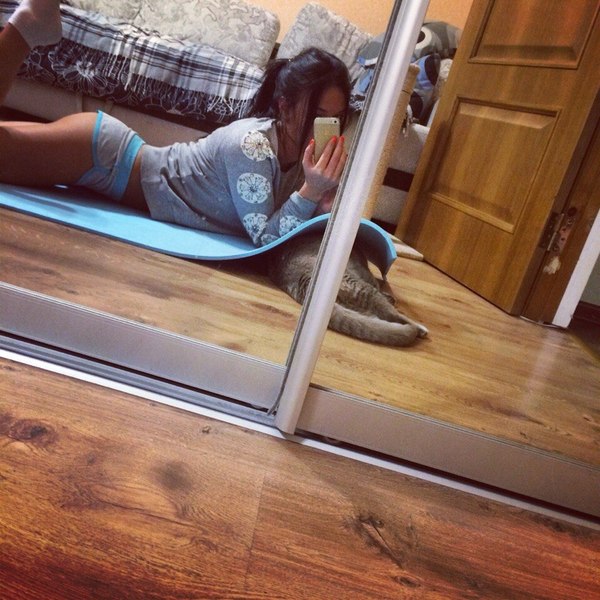 Morning exercises with Vasily - cat, Girls, My, Legs, Selfie, Booty, Charger, Homemade, Shorts