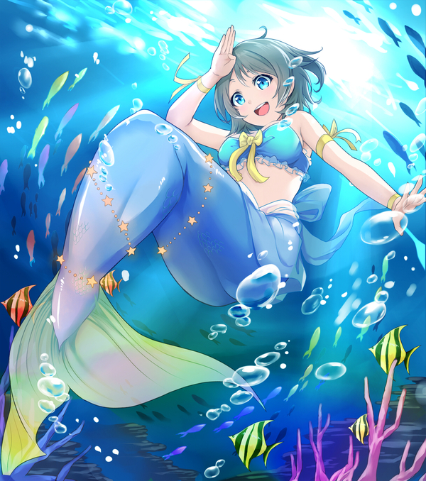 Watanabe You - Anime art, Anime, Watanabe You, Love live! School idol project, the little Mermaid