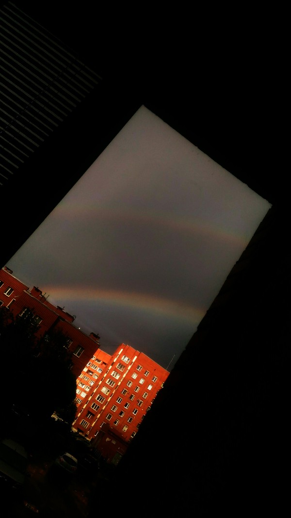 In St. Petersburg, again, a double rainbow - My, Double Rainbow, Saint Petersburg, Mobile photography