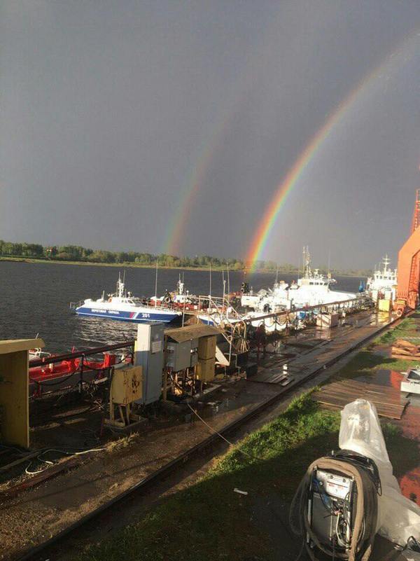 Thunderstorm, and a magnificent rainbow after it in Rybinsk - Russia, Yaroslavskaya oblast, Rybinsk, Thunderstorm, Rainbow, Double Rainbow, The nature of Russia, Longpost