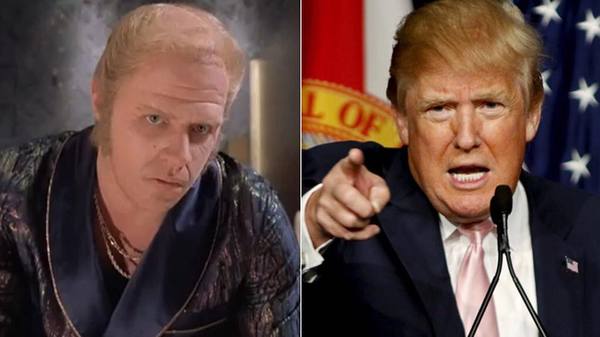 The image of an alternative Biff and the image of some guy in a pink tie - Назад в будущее, Biff Tannen, Donald Trump, Politics, Back to the future (film)