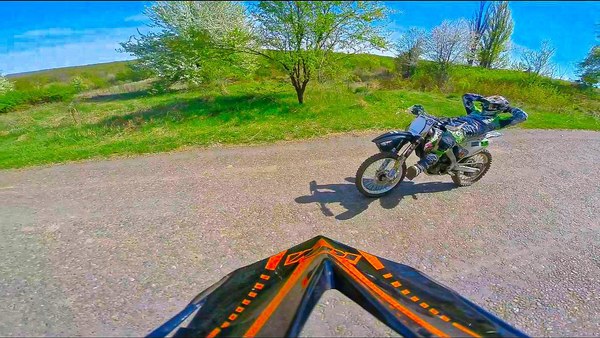 That feeling when you left the forest on a normal, flat road - My, Motocross, GoPRO, Kawasaki, , Enduro