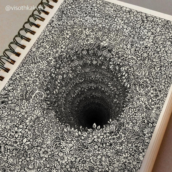 Fantastic 3D drawing in a notebook - Drawing, Notebook, The photo, 3D graphics, Reddit