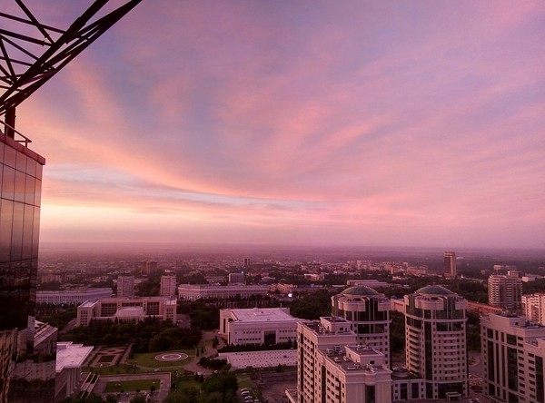 The last sunset of May in Alma-Ata - My, Almaty, , Town, Sunset