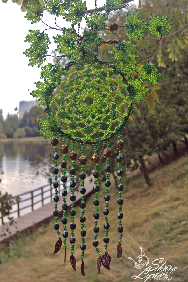 Forest Tales - My, Beads, Needlework, With your own hands, Dreamcatcher, Needlework without process, Forest, Leaves, Longpost