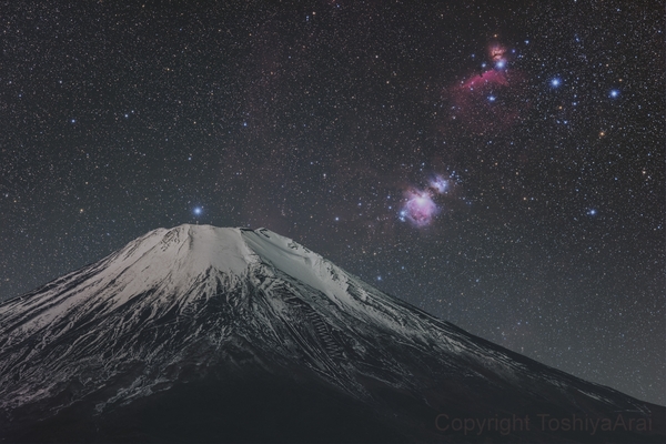 Orion and Fujiyama - Astrophoto, Space, Orion nebula, Fujiyama, Japan, Stars, , Stars