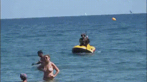 Disembarkation. - Landing, In contact with, Tag, GIF