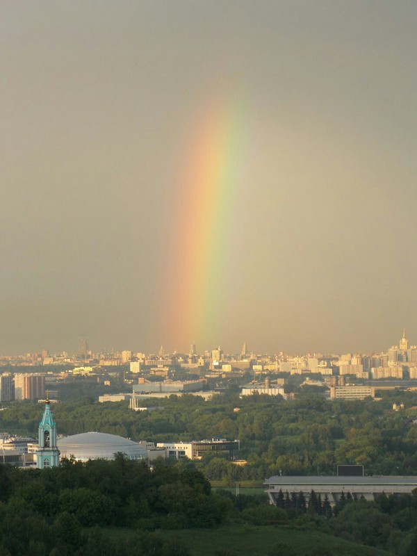 A little beauty on this gloomy day, all the sun! Let summer come soon! - My, Rainbow, Krylatskoye, , Sky, beauty, After the rain