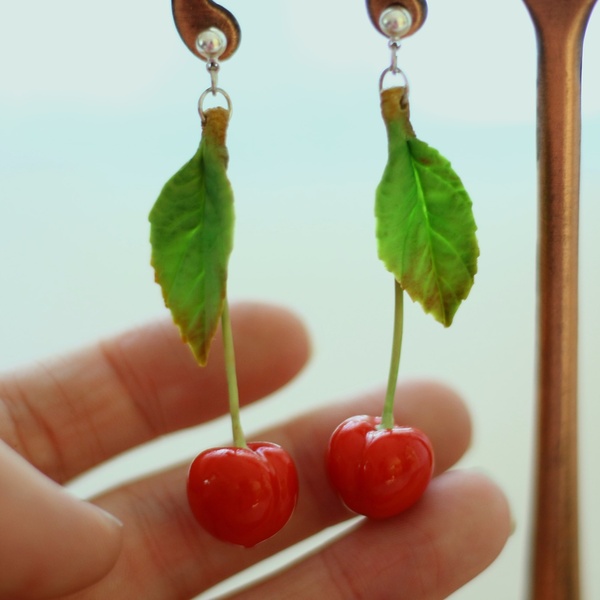 And again .... cherry) (cherry) - My, Cherry, Cherries, Polymer clay, The photo, Longpost