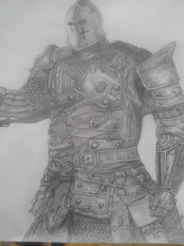 man in iron - My, Pencil drawing, Knight, Knights