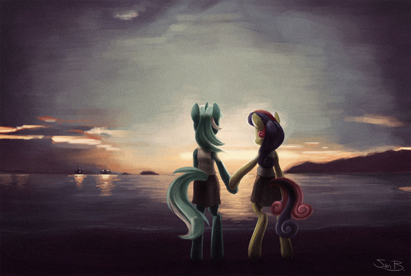 Quiet Hours - My Little Pony, Lyra Heartstrings, Bon Bon, Шиппинг, MLP Lesbian, PonyArt