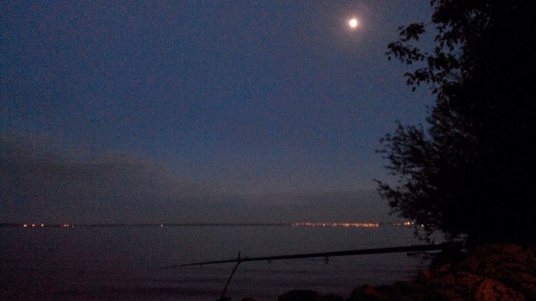 Lake Smolino, Chelyabinsk. - My, Chelyabinsk, Smolino, Night, moon, Lake, Fishing
