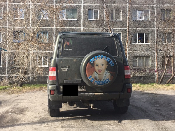 child in the car - My, Stickers on cars, Children, The photo