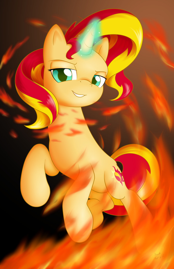 Heart of Fire My Little Pony, Ponyart, Sunset Shimmer