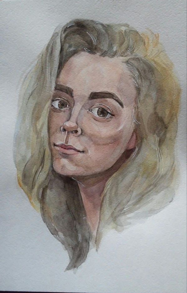 Portrait - My, Watercolor, Portrait, Art, Drawing