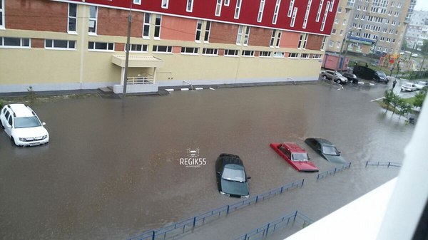 June light rain in Omsk - Rain, Hail, Потоп, The clouds, Omsk, Summer, Longpost, GIF